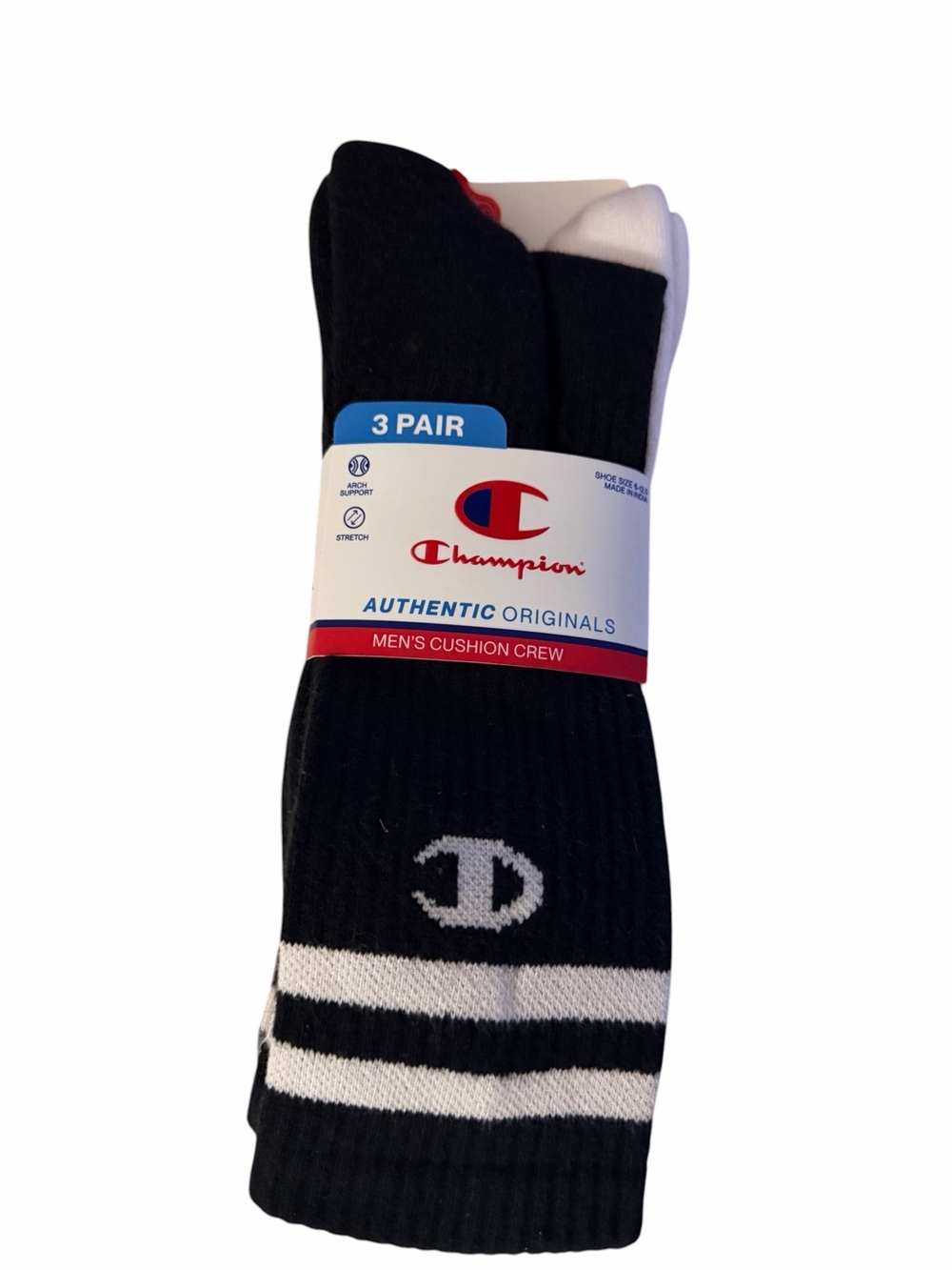 463. Champion Men's Crew Athletic Socks (3 Pack) NWT